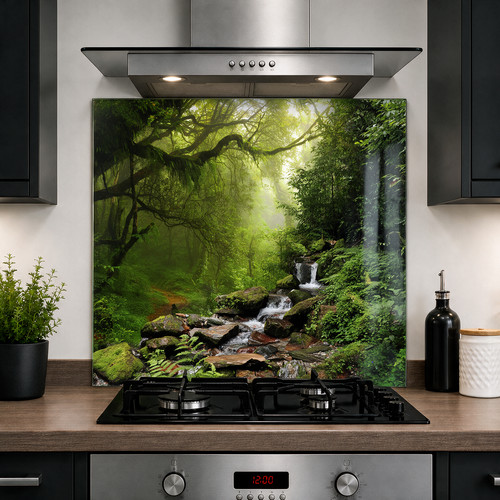 Printed glass kitchen - glass,