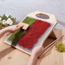 Wooden Carder Set Wool Fiber Combing Cardings Blending Board Hand Wood Brushes