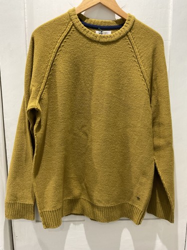 Men mustard lambswool - lambswool, crew