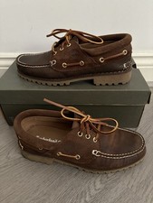Timberland Classic 3 Eye Brown Leather / Suede Boat Shoes Size UK 8 New In Box