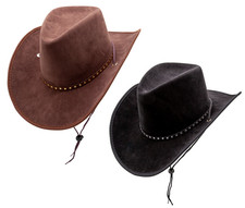 Suede Cowboy Hat With Stars Stenson Wild West Rodro Western Fancy Dress Prop