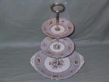 Queen Anne Gainsborough Bone China 3-Tier Hostess Cake Plate Stand (Blue/Grey)