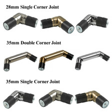 28mm / 35mm Bay Window Corner Joint Elbow Bracket Curtain Pole Angle Connector