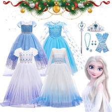 Kids Girls Frozen Elsa Costume