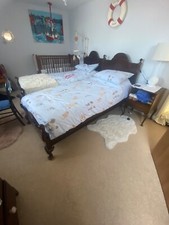 antique mahogany 1950s single bed