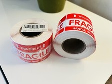 580 Postage Stickers-Fragile/This Side Up/Handle with Care Parcel Labels - 2”x3”