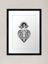 Cherub on a ribcage heart