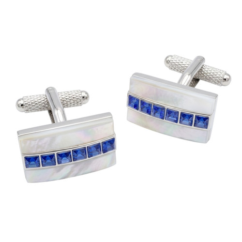 Sapphire crystals cufflinks - sapphire,