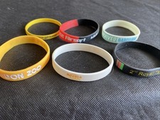 Collectible Rubber Wrist Bands x 6 : Hard Rock Cafe, London Zoo, Barcelona, Dye