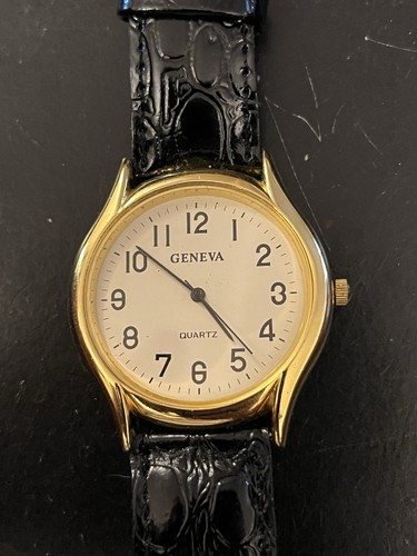 Geneva quartz watch gold-tone