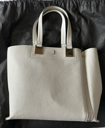 Leather open top handbag - top, by
