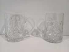 2 x Ale / Beer Tankards Edinburgh Crystal TAY + Bohemia Czech Pinwheel 5″ Tall 
