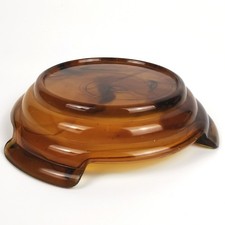George Davidson Amber Cloud Glass Bowl Stand Art Deco 1928 Vintage Frog Plinth