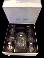 Royal Doulton Seasons Crystal Decanter and 6 Tumblers NEW #Brandy #Whisky