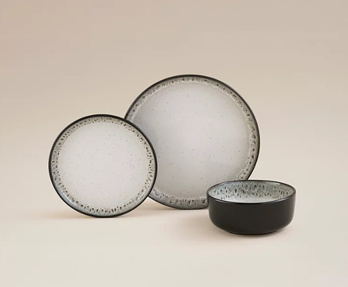 Black reactive glaze dinner - black,