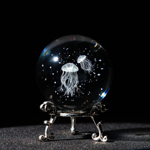 66mm jellyfish crystal - 3d, ball
