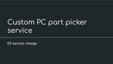 Custom part picker service for