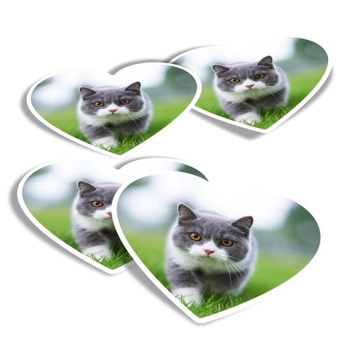 Heart stickers british - 4x,