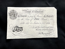 1938 White Five Pound Note