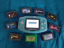 Gameboy Advance GBA IPS Screen Cyan Plus Games Pokémon Leaf Green Kirby Genuine