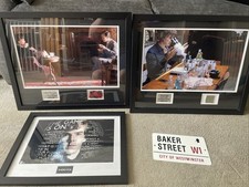 3x BBC Sherlock Holmes Frames With Metal Plaque Ft Set Used Memorabilia