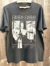 Retro Casual Tops Crystal Castles Fashion Print T Shirt Black S-4XL