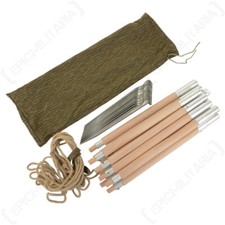 Original East German Military 30 Piece Wooden Zeltbahn Pole Set Army Camouflage