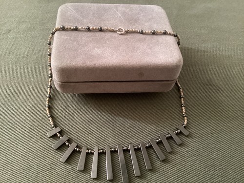 Vintage sterling and hematite - and,