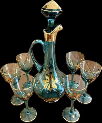 Bohemian glass decanter with - bohemian, 6