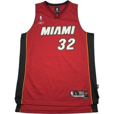 Reebok Miami Heat NBA Jersey Men's Large Shaquille O'Neal #32 Red Retro Shirt
