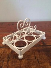 CAST IRON 6 OR 12 EGG HOLDER HEART TRAY SHABBY CHIC KITCHEN FRENCH COUNTRY