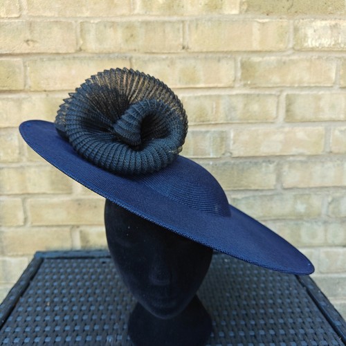 Navy blue black flower wide - blue,