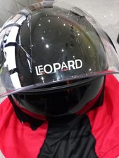 Leopard Black Motorcycle Helmet, Size Small