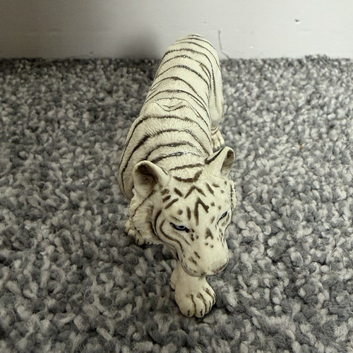 White tiger plastic ornament - white,