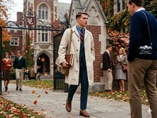 Vintage Men's Beige Mac Coat