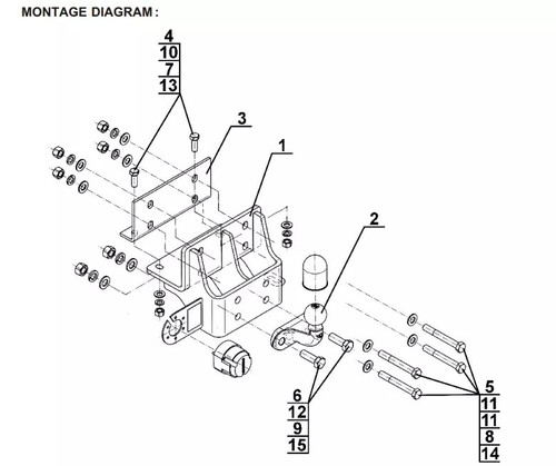 Flange neck tow bar - neck, for