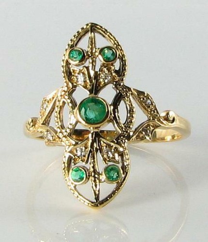 9ct gold colombian emerald - 9k,