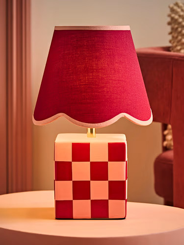 Cube table lamp light burgundy - table,