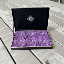 Vintage Set of 6 Edinburgh Hand Cut Lead Crystal Dessert Bowls Boxed
