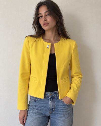 Zara basic yellow collarless - zara,