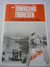 Townsend Thoresen Timetables & Tariffs - The European Ferries 1979