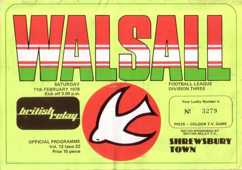 Walsall shrewsbury 1977 - walsall, v