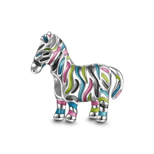 S925 sterling colorful zebra - sterling,