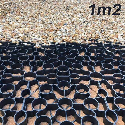 Grid black 1m2 gravel - black,