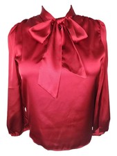 Burgundy slight sheen pussybow