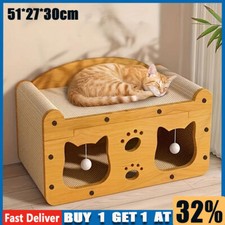Large Cat House Cat Scratcher Cardboard Lounge Bed Pet Cat Scratching Board NEW