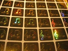 Hologram music notes numbered