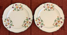 2 Vintage Parrot & Company Fruit Patterned Side Plates 8”