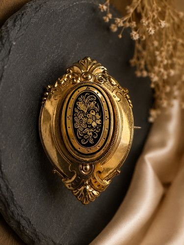 Biedermeier brooch foam gold - brooch,