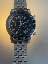 Stauer Chronograph. New Battery Stainless Steel With Strap Extensions